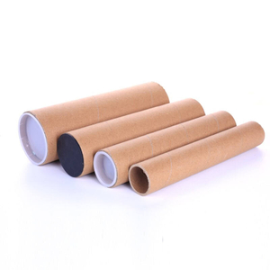 Emballage en tube d'affiche A3 en papier kraft/spécial avec couvercle en plastique