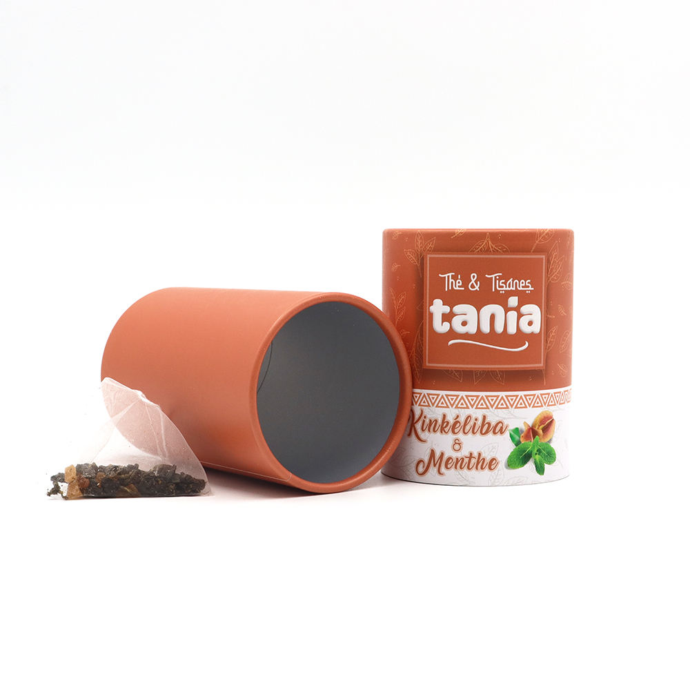 Feuille d'aluminium biodégradable, collagène de qualité alimentaire, poudre de champignon, emballage en carton, boîte cylindrique, Tube en papier pour biscuits aux épices