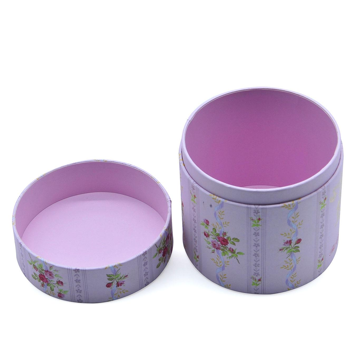 Ensemble de boîtes de roses en daim préservées, emballage en carton pour fleurs, papier de forme ronde rigide biodégradable personnalisé