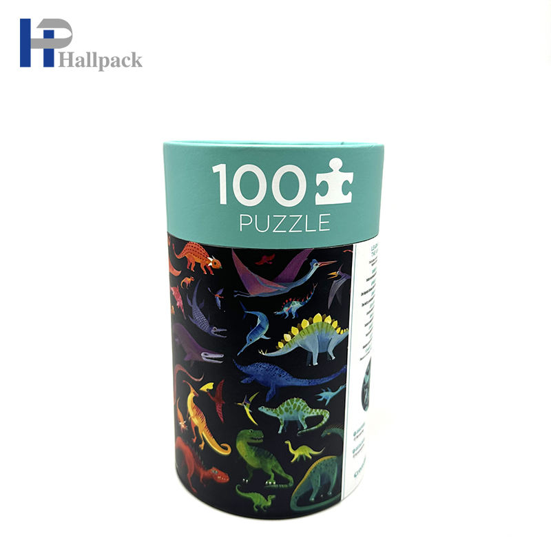 Emballage recyclable de tube de papier de cylindre de puzzle de logo de taille faite sur commande en gros