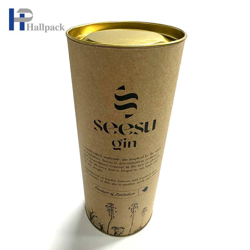 Nouveau tube rond de papier d'emballage de carton de café de thé de nourriture de conception avec la couverture de fer