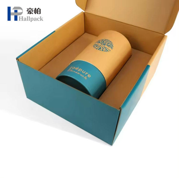 Boîte d'emballage de parfum imprimé en feuille d'or personnalisée avec boîte cadeau de rangement de galerie de plastifin Matt