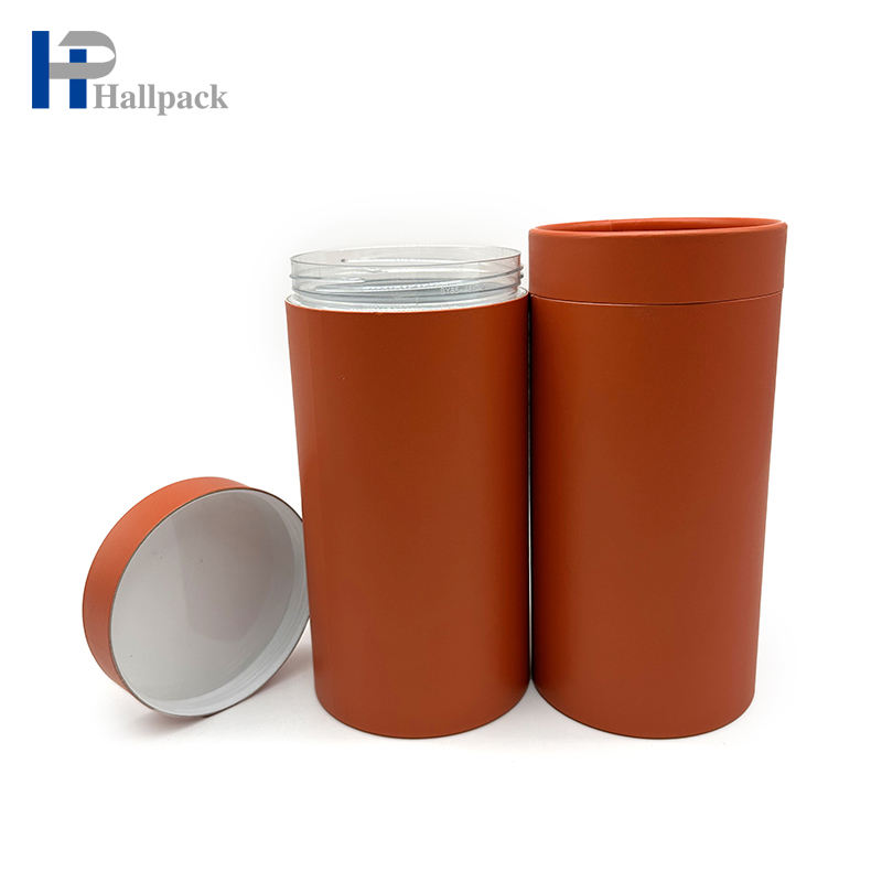 Chapeau vide écologique de torsion construit dans le tube de papier de cylindre de bouteille en plastique