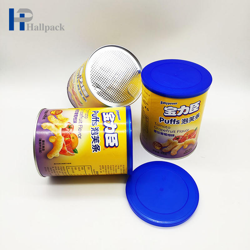 Aluminium de tube de carton de papier blanc de tubes de papier d'emballage bordé de couvercles de bidon