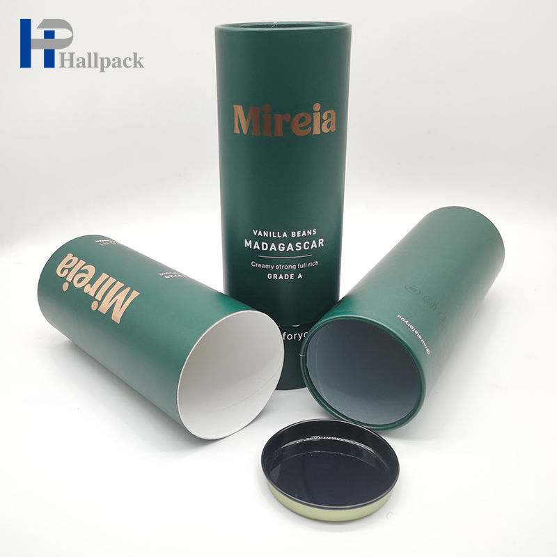 Tube de papier d'emballage de bouteille d'huile d'essence de tube de papier cosmétique rond vert