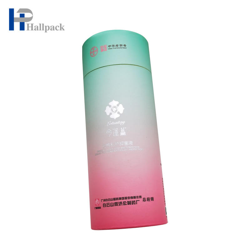 Emballage de tube de papier de bouteille en verre rose pour compte-gouttes en verre