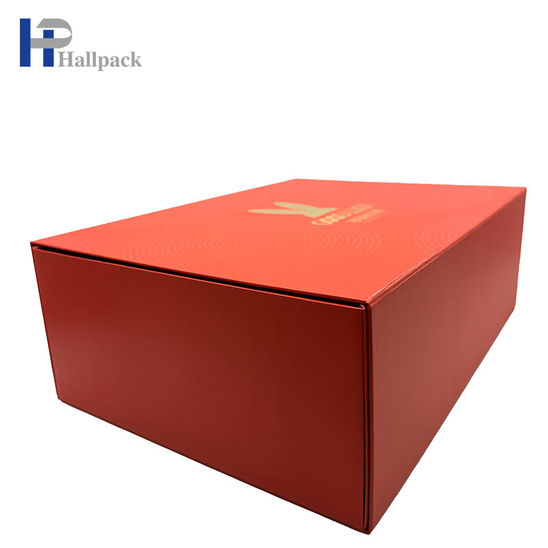 Boîte de papier de grande taille pliable magnétique faite sur commande de luxe avec la corde de main en cuir