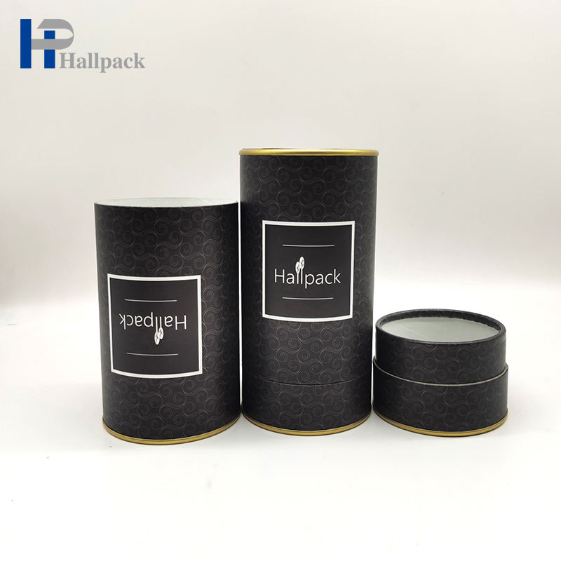 Tube de papier en carton brun d'impression personnalisé Tube cosmétique blanc Tube d'emballage en papier noir