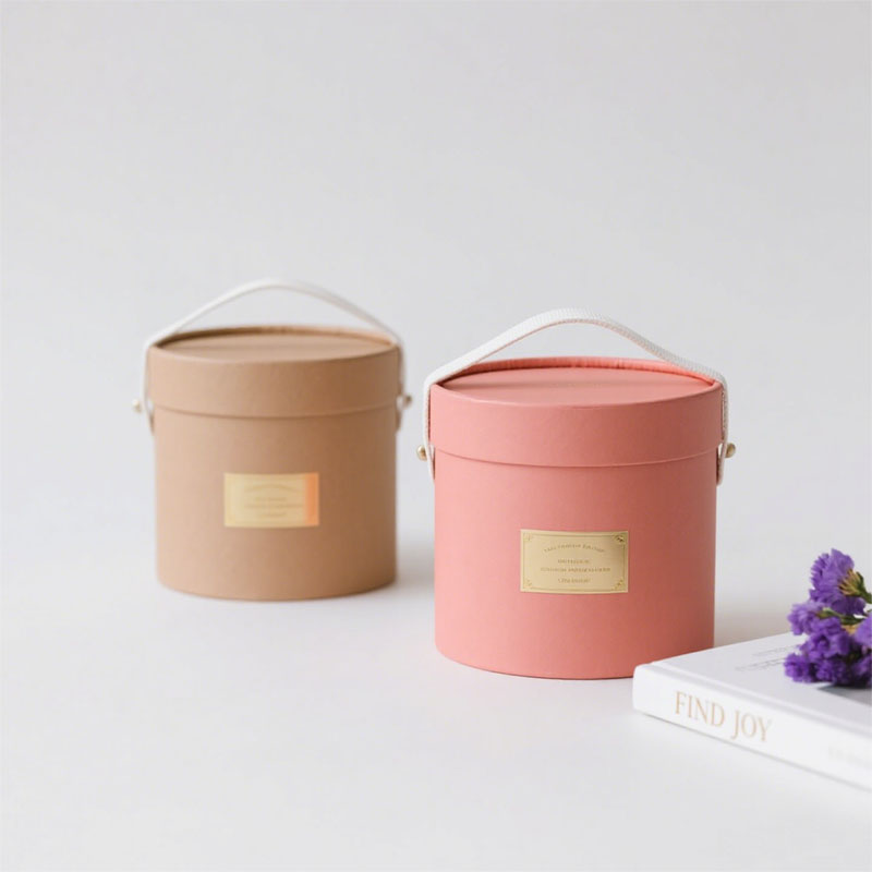 Emballage de boîte biodégradable Logo personnalisé en papier rond Cylindre Boîte de fleurs Emballage