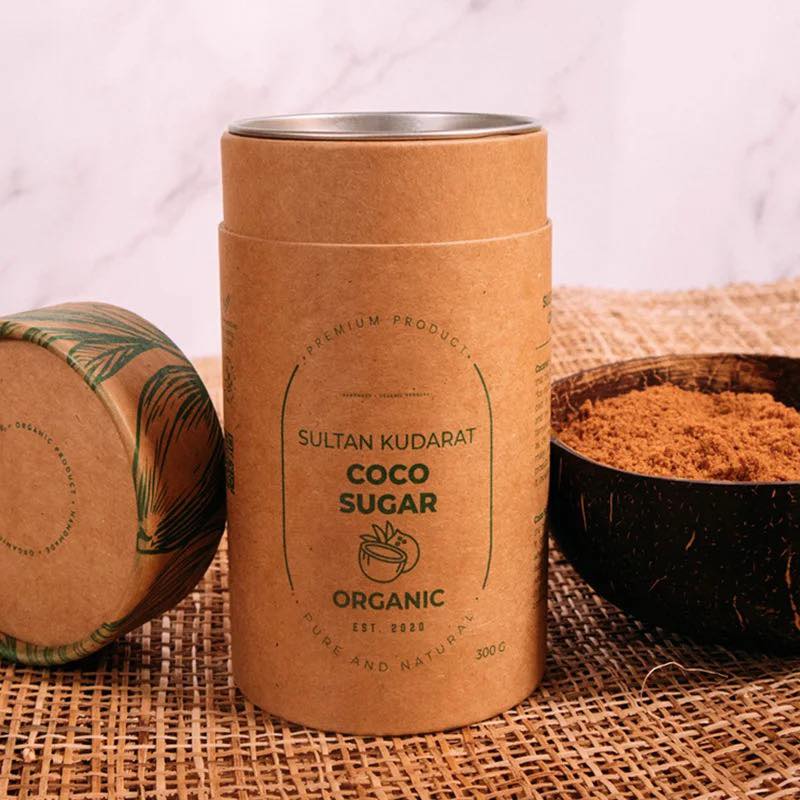 Emballage de tube en papier biodégradable pour tube d'emballage de café à thé avec couvercles