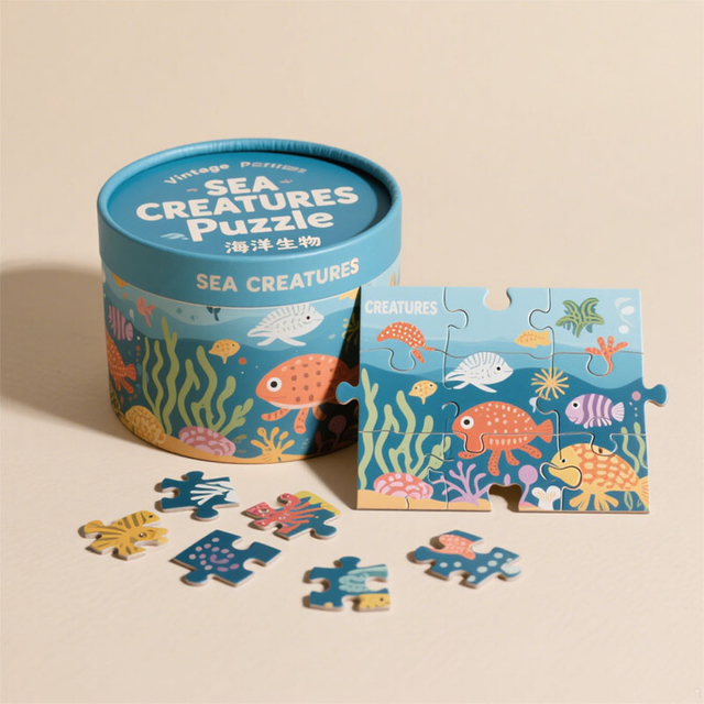 Emballage biodégradable en papier de conception personnalisé pour les puzzles