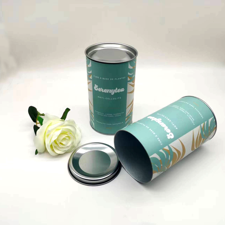 Tube de papier de qualité alimentaire de haute qualité, emballage de thé de style canette, emballage de tube biodégradable, emballage de tube de papier personnalisé pour la nourriture