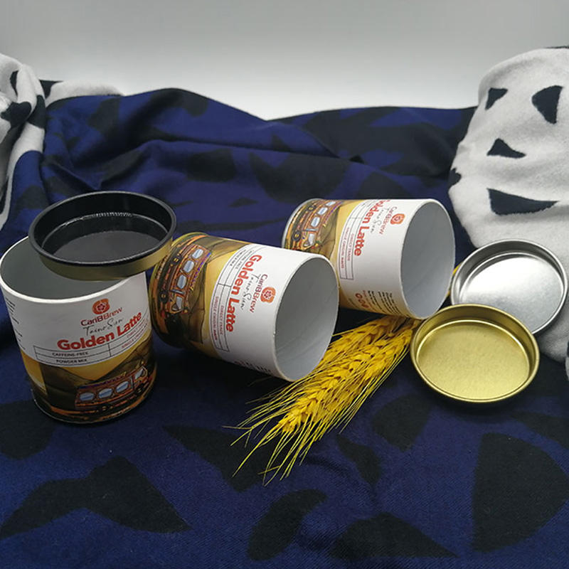 Boîte faite sur commande écologique de cylindre de carton de catégorie comestible avec l'emballage de tube de papier en métal pour le thé de café d'écrous