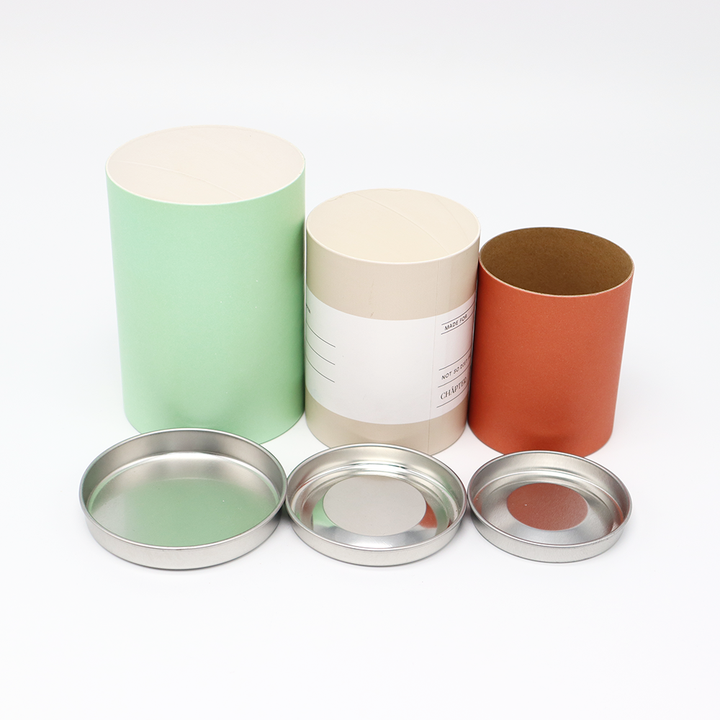 Boîte faite sur commande écologique de cylindre de carton de catégorie comestible avec l'emballage de tube de papier en métal pour le thé de café d'écrous