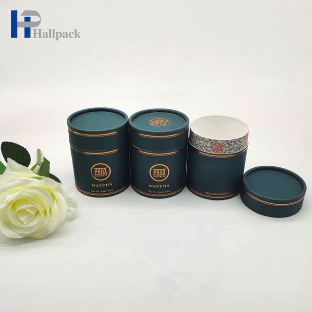 Emballage cylindrique en papier Kraft, blanc, personnalisé, écologique, café, thé, thé en vrac, thé, Tube rond, grande boîte d'emballage, 50g