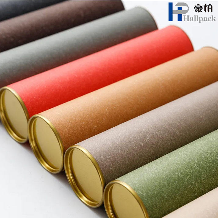 Carton de qualité alimentaire recyclé, matériau écologique, cylindre rond de haute qualité, emballage de thé, Tube en papier Kraft d'expédition