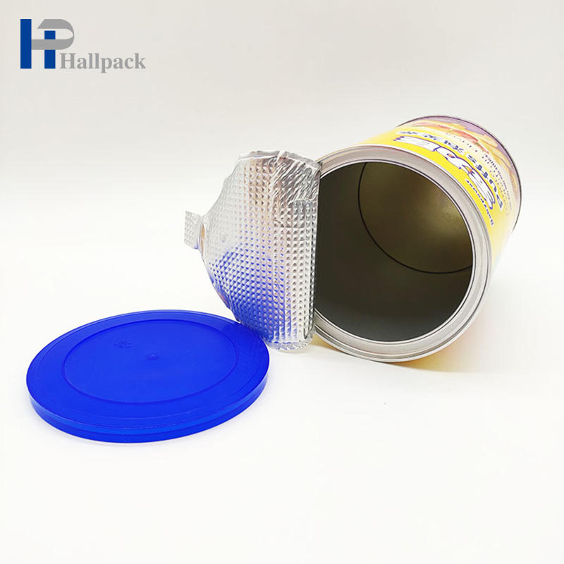 Emballage en papier écologique de qualité alimentaire, conception personnalisée, emballage en Tube de papier de scellage en métal facile à peler pour noix, café, thé