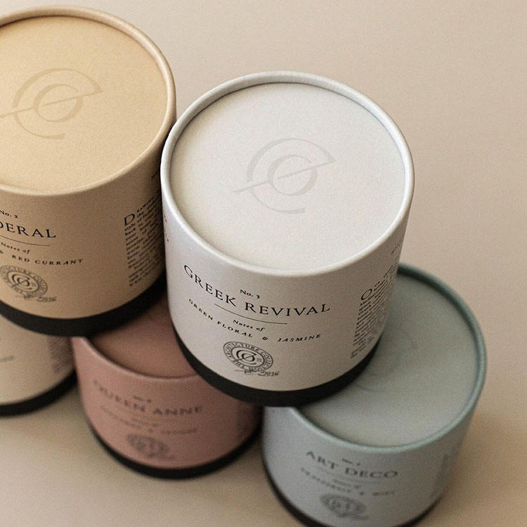 Boîte d'emballage cylindrique de haute qualité, bougie kraft, bouteille de parfum, sachet de café et de thé, emballage en tube de papier personnalisé
