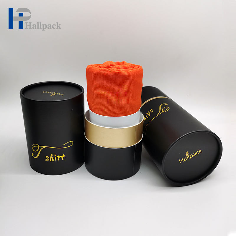Tube de papier de boîte de cylindre de carton d'emballage d'habillement fait sur commande qui respecte l'environnement pour la serviette de chaussettes de sous-vêtements de T-shirts