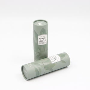 Emballage fait sur commande écologique de tube de papier de boîte de cylindre de carton d'emballage de beauté pour le bâton de tache de sauge de plante aromatique