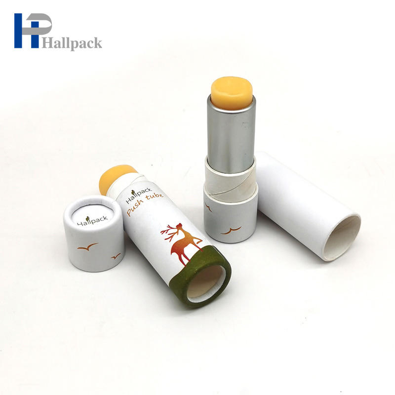 Emballage de tube de rouge à lèvres en papier kraft biodégradable Conçu par la marque Assiette en papier kraft rotative Caractéristiques d'utilisation artisanale de bougie Logo imprimé