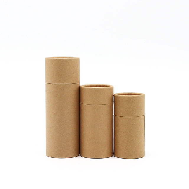 Tube de papier Push Up en gros, conteneur de déodorant, boîte d'emballage écologique, carton biodégradable, baume à lèvres, Tube en papier Kraft