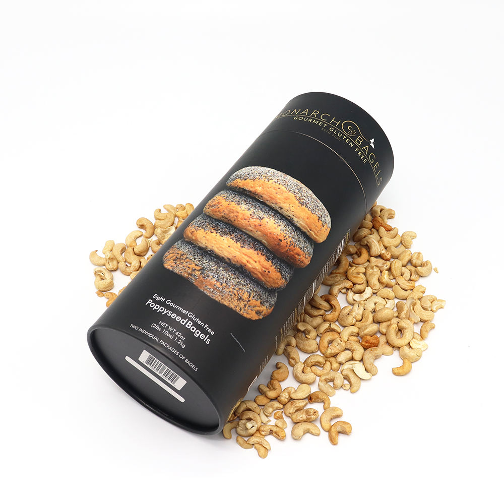 Cylindre biodégradable imprimé personnalisé, papier alimentaire, boîtes de thé en carton, gâteaux, pain, biscuits, café, bonbons, emballage en tube de papier