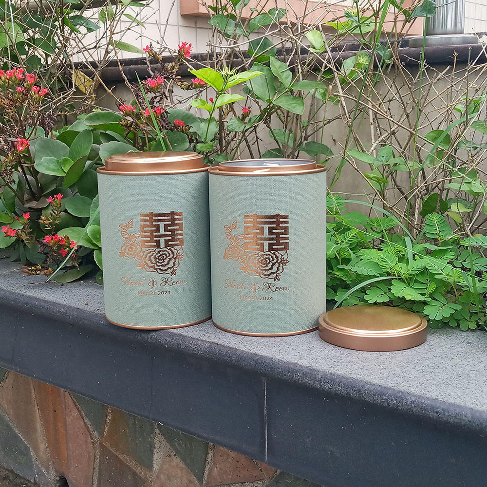 Couvercle en métal de conteneurs de stockage de carton de cylindre rond imprimé par coutume pour le cylindre rond de papier d'emballage alimentaire de thé de café