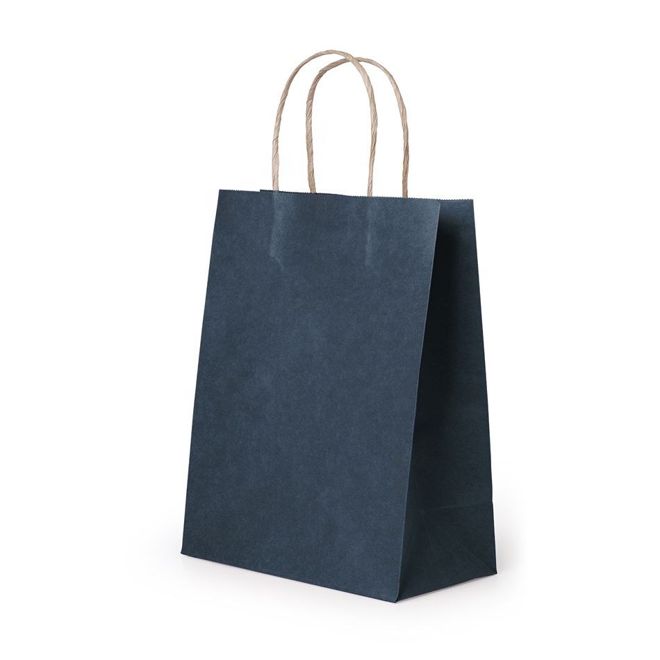 Logo personnalisé imprimé sac à provisions en papier Kraft brun livraison de nourriture sac en papier à emporter sac cadeau avec poignée