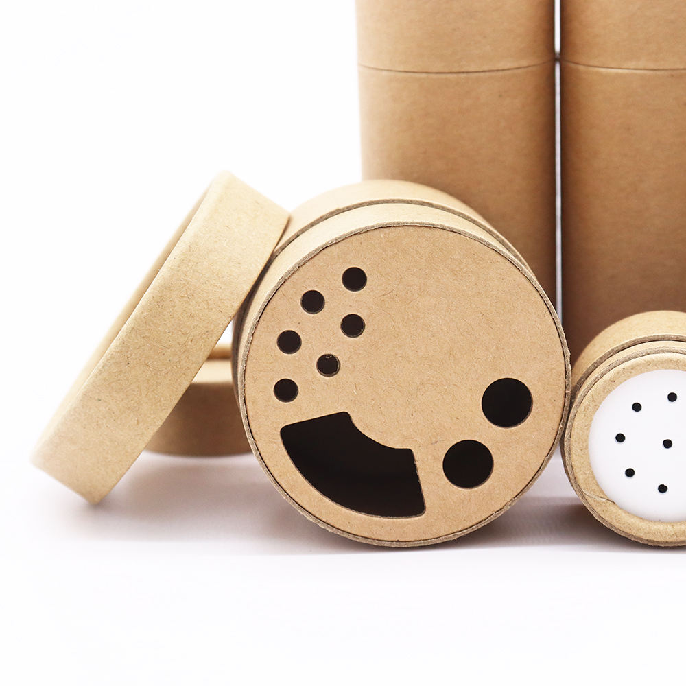 Tube rond fait sur commande de cylindre de carton d'Eco de papier kraft avec l'emballage supérieur de poudre de récipient de sel d'épice de tube de papier de secoueur
