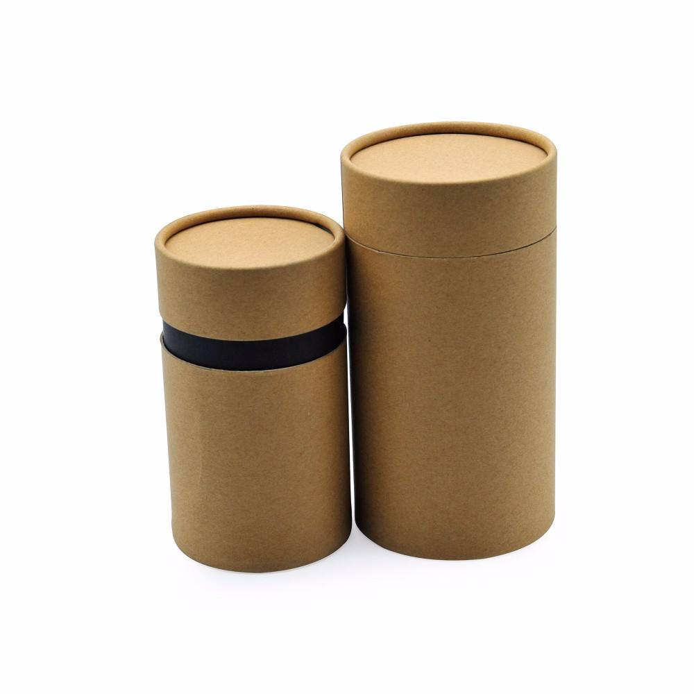 Boîte ronde imprimée personnalisée, carton cylindrique recyclé brun écologique pour emballage de T-Shirt et artisanat, offre spéciale