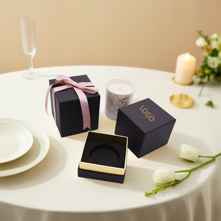 Petite boîte de papier cadeau de bonbons de mariage de luxe boîte rigide de faveur de paillettes avec stratification mate de feuille d'or