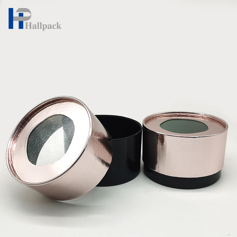 Boîte ronde en or pour paquet de bouteilles, Tube en papier de perçage biodégradable pour cosmétiques, emballage en papier cylindrique Eco Kraft personnalisé