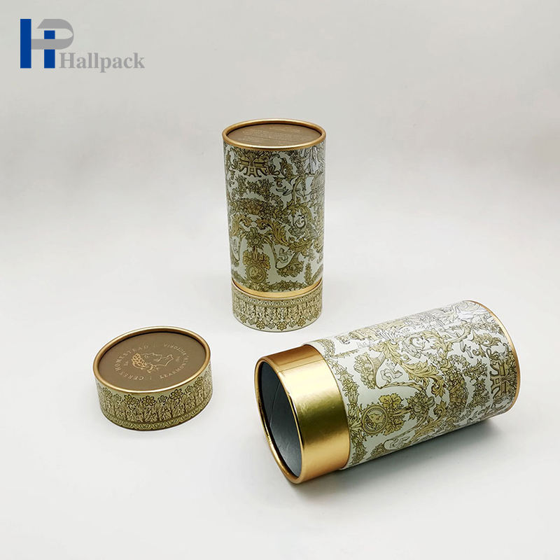 Tube de papier en feuille d'or, Eyeliner Shaker, emballage personnalisé, boîte en papier, cylindre de papier de qualité alimentaire moins cher pour le thé