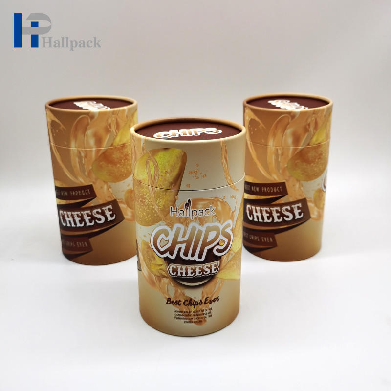 Emballage biodégradable de tube de papier de carton de cylindre de papier d'emballage avec le couvercle ouvert facile