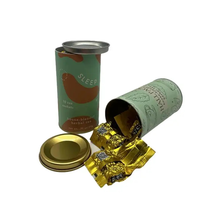 Tubes en papier de forme ronde, matériau biodégradable, emballage personnalisé, papier artisanal de qualité alimentaire, boîte cylindrique de collation
