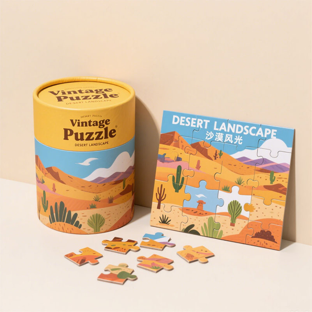 Eco Friendly Kraft Cardboard Round Box Puzzles Emmacking Tube
