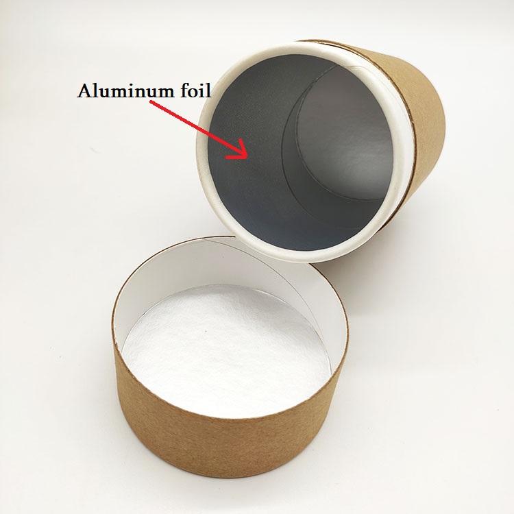Emballage adapté aux besoins du client de boîte de tube rond emballé par carton de catégorie comestible de conception pour le thé de café d'écrous