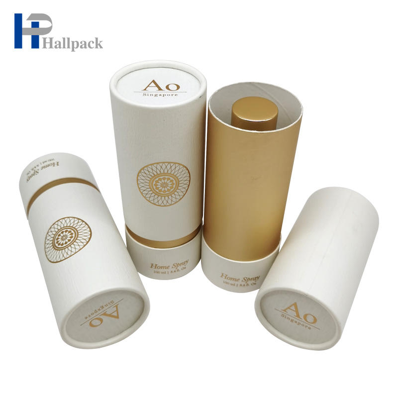 Emballage cosmétique biodégradable fait sur commande de tube de papier de boîte de cylindre de carton de luxe pour la bouteille de parfum d'huile essentielle