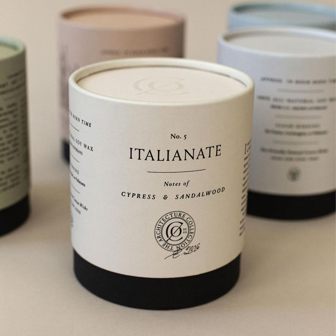 Tube d'emballage en papier Kraft vide personnalisé, cylindre de pot en verre de bougie de cire de soja fait à la main, boîte ronde en papier de luxe pour bougies