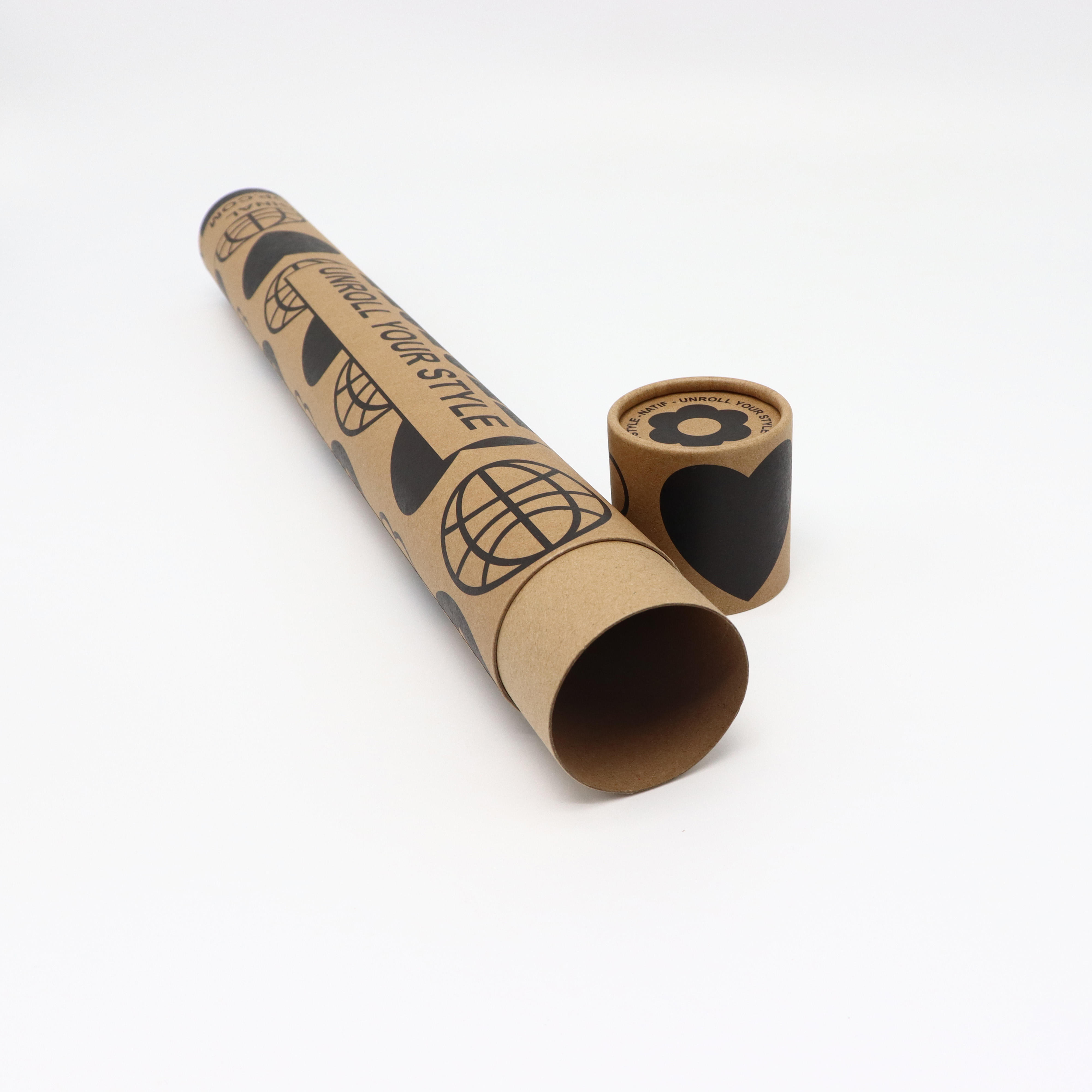 Le papier biodégradable peut rouler le tube de papier avec le cylindre de boule de tube de papier kraft imprimé