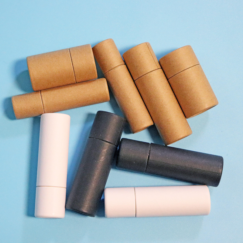 Tube de noyau de papier Kraft brun Tube d'emballage en papier Tube d'emballage de baume à lèvres en papier blanc biodégradable Deadorant brillant à lèvres Push Up