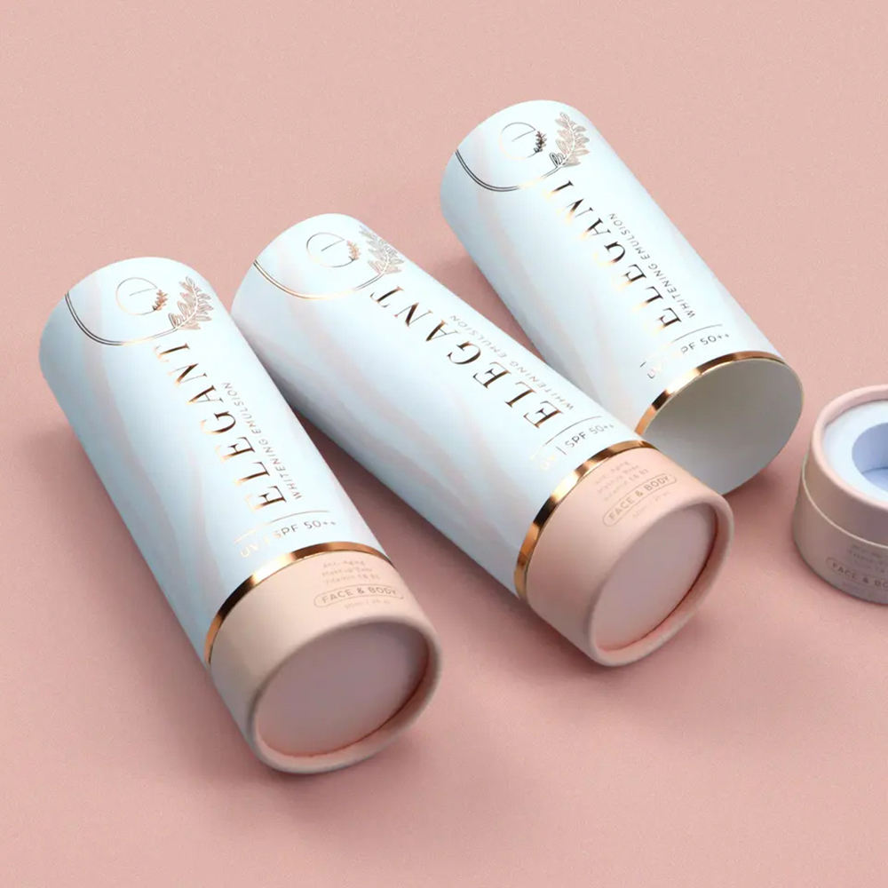 Emballage cosmétique personnalisé de haute qualité, boîte cylindrique en carton, emballage en Tube de papier pour bouteille de parfum, huile essentielle