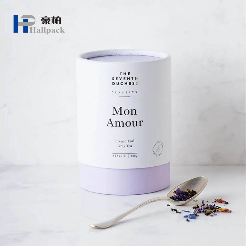Emballage fait sur commande qui respecte l'environnement de tube de papier de boîte de cylindre de carton d'emballage de catégorie comestible pour le thé de café