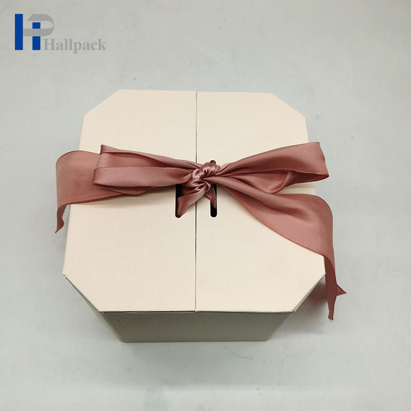 Boîte-cadeau écologique de haute qualité, boîte-cadeau à ruban rose
