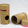Boîte faite sur commande écologique de cylindre de carton de catégorie comestible avec l'emballage de tube de papier de fenêtre de PVC pour des noix de chocolat de biscuit de boisson