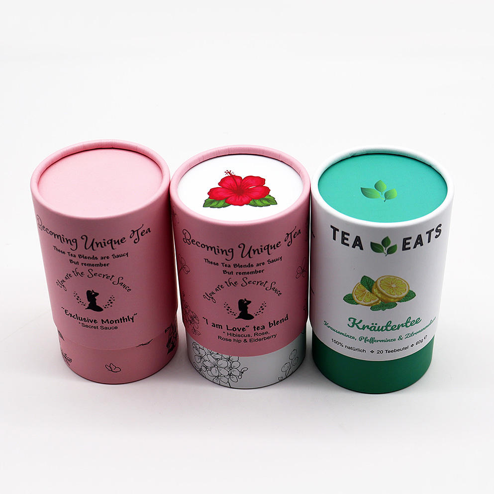 Emballage fait sur commande écologique de tube de papier de boîte de cylindre de carton de catégorie comestible pour le café de lait en poudre