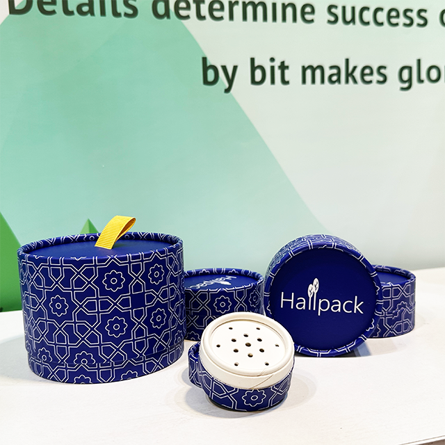 Hallpack a personnalisé la boîte ronde de tube pour l'emballage cosmétique de cylindre de papier de paquet cosmétique de poudre sèche