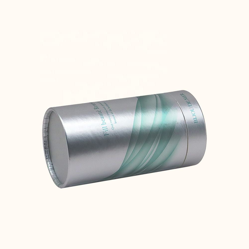 La boîte de cylindre de carton cosmétique biodégradable de luxe faite sur commande disparaissent l'impression manipulant l'emballage de tube de papier pour la bouteille de parfum
