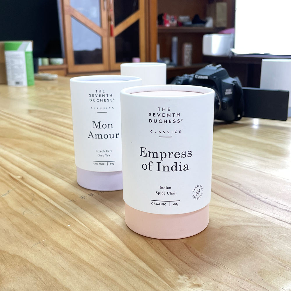 Cylindre le plus vendu, couvercle en aluminium intégré, Tube en papier Kraft de qualité alimentaire, emballage en Tube de papier pour thé, café et noix